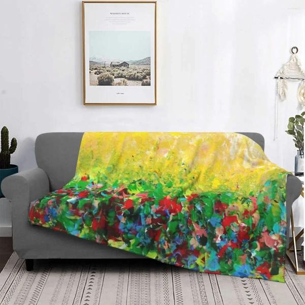 Coperte astratte dipinto acrilico pilota coperta pile peluche sottili da salotto di natura splendida tiro audace luminoso per letto da letto