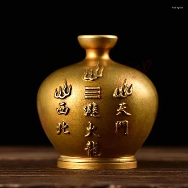 Figurine decorative bottiglia di drago di fiume di rame puro / ornamento feng shui di buon auspicio collocato nel nord -ovest della cucina