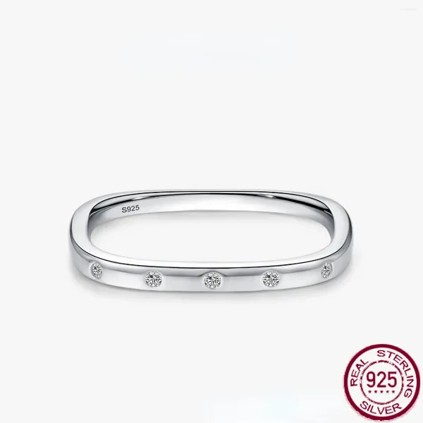 Кластерные кольца S925 Серебряное кольцо маленькое и уникальное дизайн холодный элегантный простые модные универсальные украшения для женщин