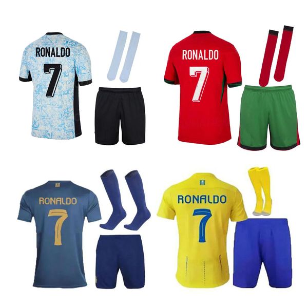 Kinder Fußball Kits Al Nassr FC Fußballtrikots Ronaldo 2023 2024 CR7 Gonzalo Martinez Talisca Ghislain Konan Vincent Aboubakar Männer