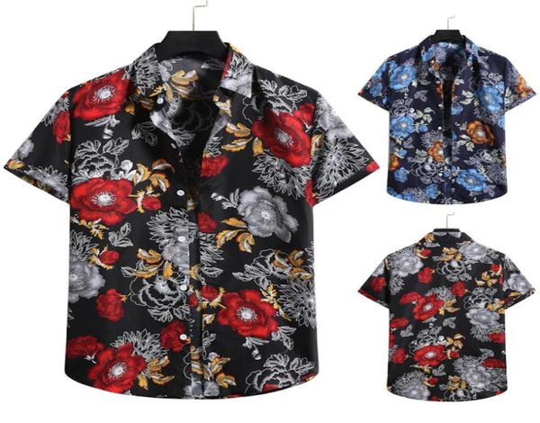 2021 Shirt da fiori per la spiaggia primaverile e estiva camicie hawaiane men039 di grandi dimensioni club party wear5581630