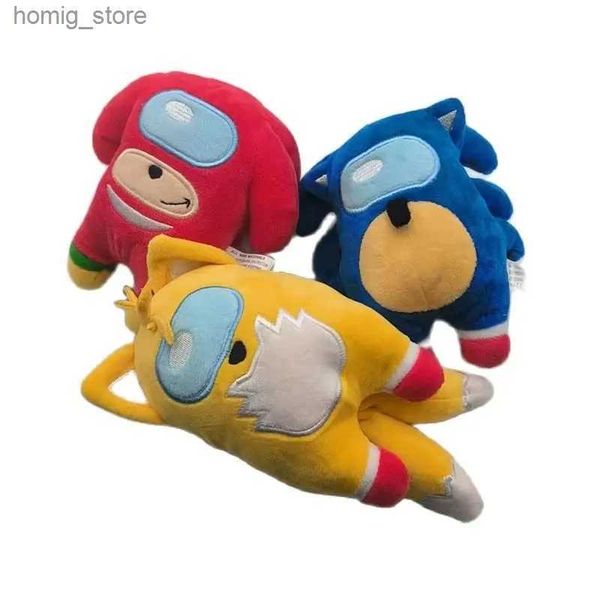 Плюшевые куклы 15 см Sonic Cartoon Plush Clush Cartoon Cartoon Supersonic Movable Doll Мягкая фаршированная плюшевая детская детская рождественская игрушка подарки на день рождения y240415