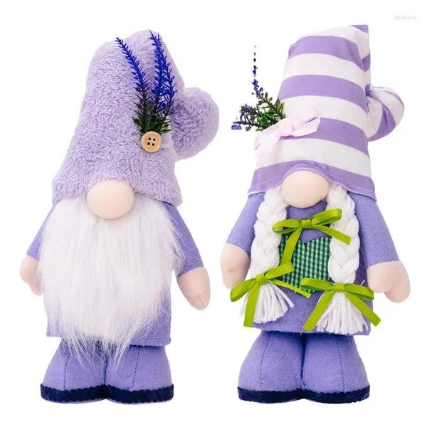 Decoração de festa Spring Gnome Decor sem rosto Dwarf Doll Doll Doll Purple Lavender Gnomes