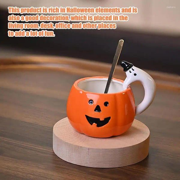 Canecas Halloween Cup de abóbora Creative 3D Crafado Ghost 330ml Coffee de café divertido para crianças