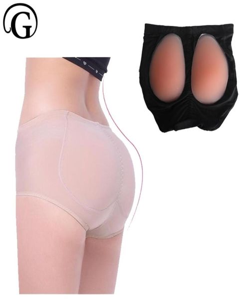 Mulheres Roupa íntima acolchoada Buttle Fake Butty Booty Shaper Silicone intensificadores Removable Inserts Control Panties Prayger Firm 2104251862