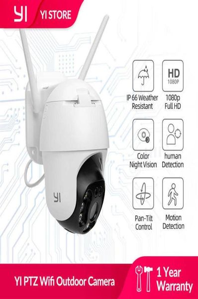 Yi Ptz WiFipoe Câmera ao ar livre 1080p Zoom digital AUTO AI Rastreamento humano IP Câmera Ir Night Vision 2way Câmera CCTV H0901254214317