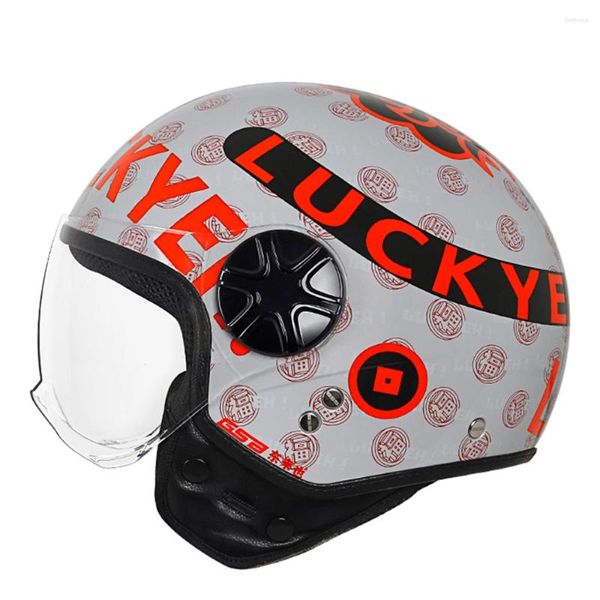 Caschi motociclisti M-XL Grey Lucky Accessori per motocross resistenti all'usura resistenti al motociclista Anti-Fall Open Face Helmet Protezione traspirante