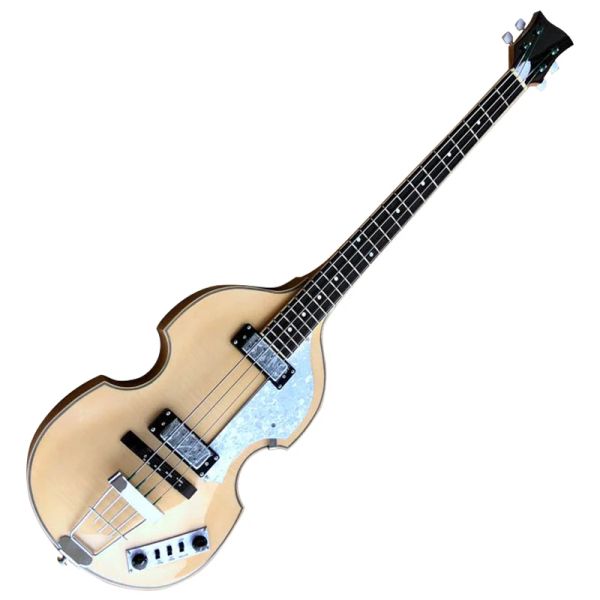 Guitarra profissional violino bass guitar 41inh de alto brilho cor natural violão guitarra 4 string chama baple top music instruments