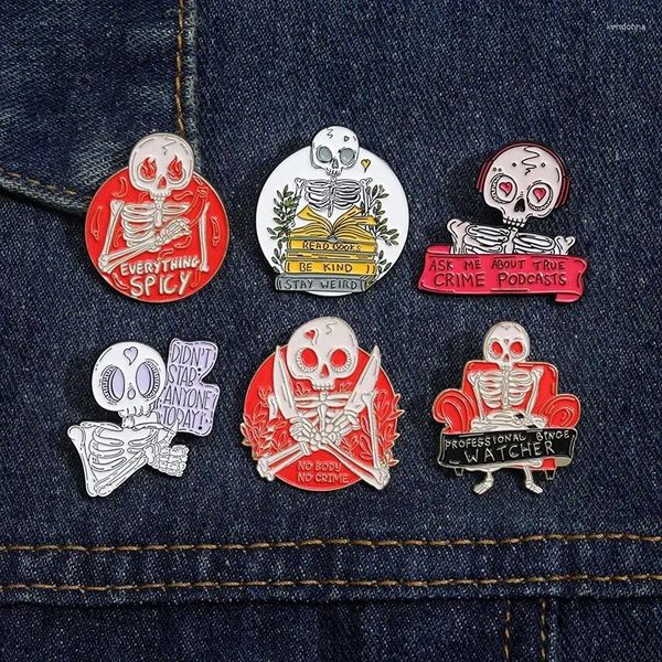 Broschen niedliche Pins kreative personalisierte Schädel Brosche lustige Bone Metal Badge Pin Accessoires Reversendekoration