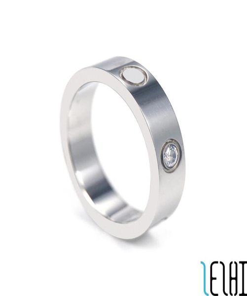 CAMPIO CLASSICO ETERNO AMORE MOD COPPIA RINGI TITANIUM ACCIAIO Diamond Platinum Girnica Famiglia Anello di nozze Promise Engagement Jew2832431