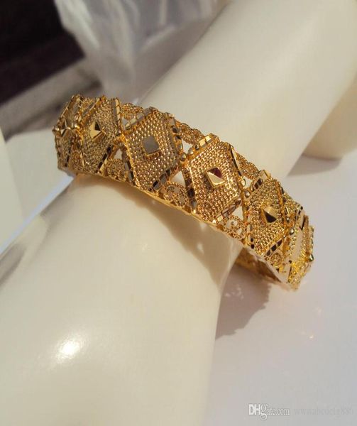 Bangle Carve 18 K Thai Bah Yellow Fine Solid Gf Gold Dewelry