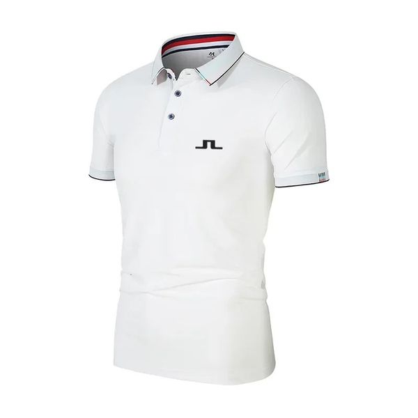 J Lindeberg Summer Golf Shirts Men Casual Polo Short Busins traspirante a secco rapido indossa maglietta sportiva 240401