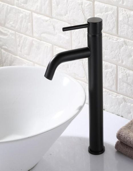 Matt Black Round Style Basin Acqua Tap Acqua Rubinetto Baglie per bagno Missaggio Acqua Monte Mtero Mtero a monte 2076982