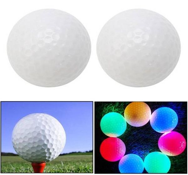 Moda Multicolor Light Up LED LED eletrônico Practice Bolas Night Golfing Balls Small Light Up Flashing Glowing6143636