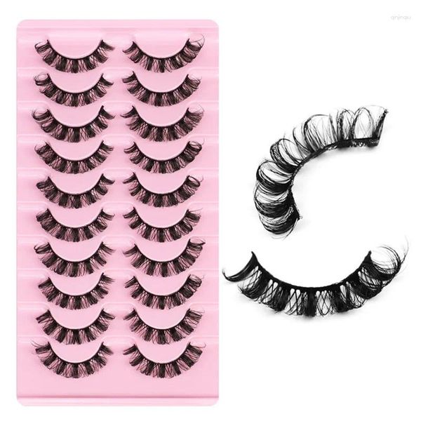 Falsche Wimpern 10pairs /Set Nerzwimpern Russische Streifen Dramatische Kunstzilze Make -up Großhandel 3D gefälschte Wimpern