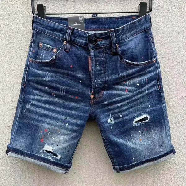 24SS Patlama Modelleri Mikro-Elastik Kumaş Avrupa ve Amerikan Moda Sokağı Markası D2 Jeans Erkek Kalitesi En son Pikap Tasarımcısı Yıkama