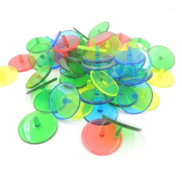 Marcadores de posição de bola de golfe de plástico transparente de 50pcs inteiros marcadores de posição de cor de cor de golfe de 24 mm acessórios de base de bolas de golfe 79993959