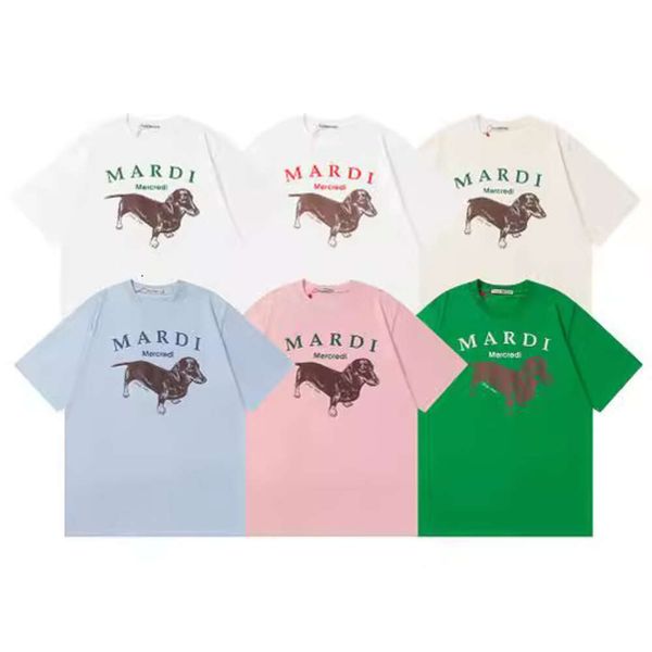 SS Südkorea China Chic Marke Mari Dachshund Hund Daisy Kim Kok Yin gleicher runder Hals gedrucktes Kurzarm T -Shirt für Männer und Frauen