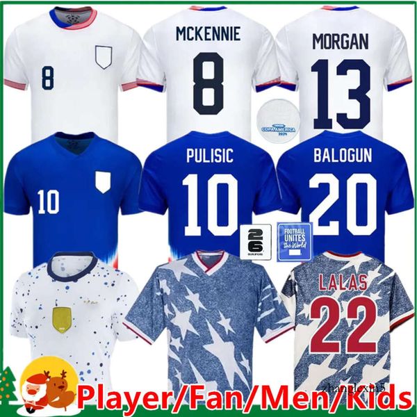 2023 2024 United States Pulisic Soccer Trikots Reyna McKennie Weah Swanson USAas Morgan Rapinoe 1994 Männer Kids Kit Football Shi 21