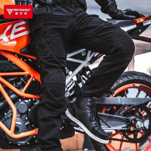 Abbigliamento moto Motowolf pantaloni da equitazione maschile antivento con attrezzatura protettiva CE Racing Casual Motocross e Anti Fall Pantaloni