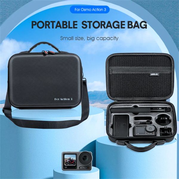 Accessori Borse di stoccaggio delle spalle per DJI Osmo Azione 3 Travel Portable Traveling Case Camera Strap Borsa per DJI Azione 3 Accessori
