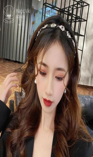 Haarklammern Barrettes Magicviki Li Zhien Das gleiche Retro -Metall -Strass -Blatt -Stirnband Korean Drama Druna el Accessoires4852373