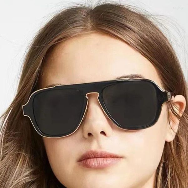 Óculos de sol 2024 Alta qualidade Square masculino UV400 Moda Mirror Face Sports Driving Glass