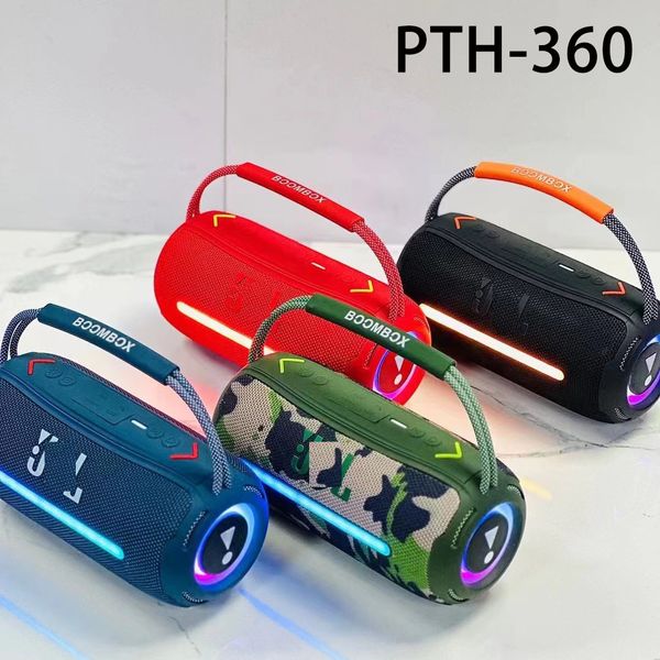 PTH-360 Audio sem fio Bluetooth Audio portátil Outdoor RGB portátil TWS Subwoofer Card pequeno alto-falante