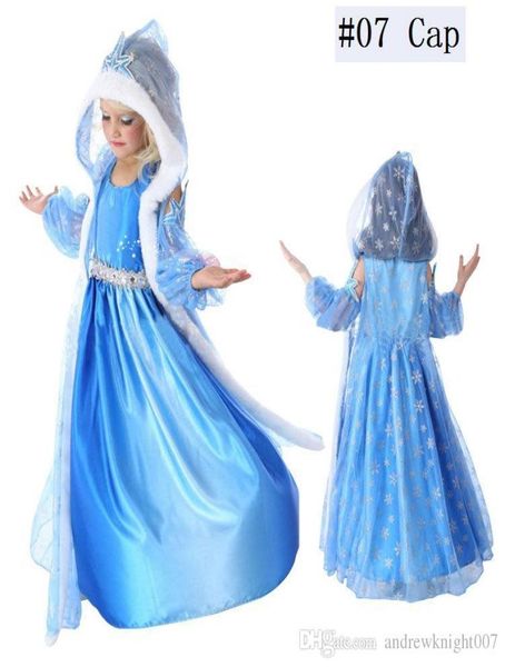 BAMBINI COSTUME COSTUME ASSPLAGGI ASSEGGIO Abito da principessa con cappa con cappuccio Blu Blue Cape Dress6189786