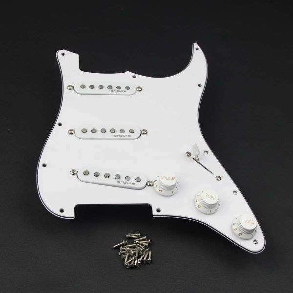 Cavi set di oripure di pickup gravati SSS caricato SSS Accessori per chitarra elettrica, bianco