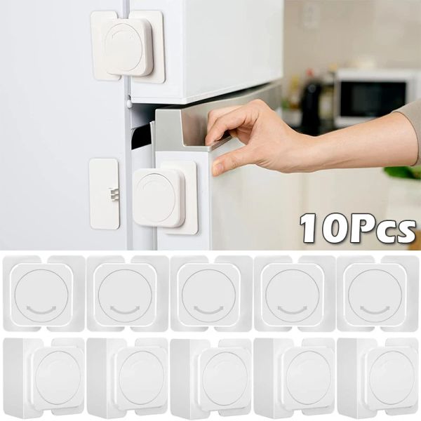 Sistema 10pcs Armário de segurança para bebês trava de crianças Gaveta de porta de geladeira Bloqueio Proteção de segurança AntipChinching Lock Kids Segurança