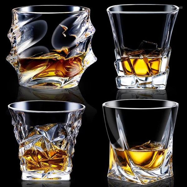 Weingläser Blei-frei transparent altmodische Cocktailglas Bier Steins Whisky Brandy Vodka Multi Muster Cup Bar Getränke Geschenke