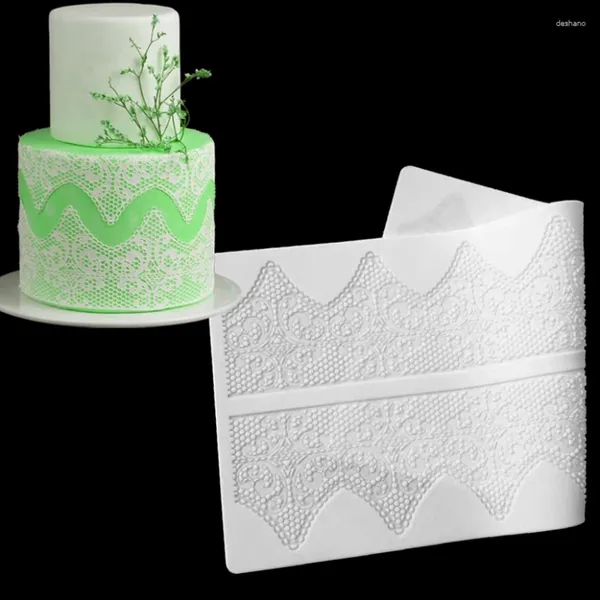 Moldes de cozimento tapete de silicone para criar ferramentas de decoração de bolo de fondant de açúcar em renda de reposição