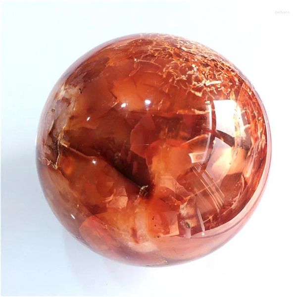 Estatuetas decorativas lindas belas de ágata vermelha de ágata vermelha esfera de bola de cristal massagem carneliana cálculos e minerais de cura carnelina