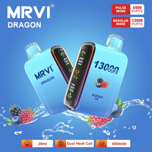 Vaper Original MRVI Dragon 13000 Puff Pulse Soter Rode 13000 6500 Одноразовый вейп 20 мл E Сигарета. Профилые Vapes Puff 9k Puff 15k