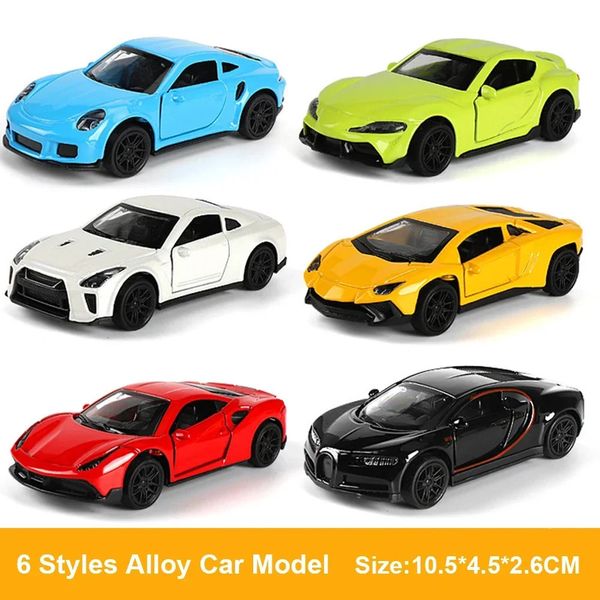 1/43 Simulazione Auto in lega Modello Diecast Vehicles Decoration Decoration Porte Auto aperte con regali per bambini collezionabili a traino 240402 240402