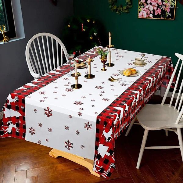 Tala de mesa 1pc Christmas Retangular Tochaneira Decoração Plástico Home Presentes de Natal Ano de Poliéster