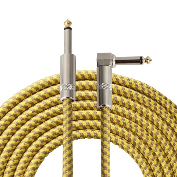 Кабели 3 метра 5 метров 10/16,5 футов электрический кабельный кабельный кабельный кабельный кабельный кабельный кабель плетеный 90% экранированный 6,35 мм прямо к углу