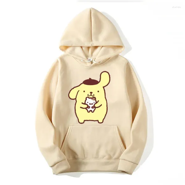 Erkek Hoodies Pompom Purin Karikatür Anime kadın kazak üstleri Bahar Sonbahar Erkek Hoodie 2024 Moda Sporları Çift Sweatshirt Giyim