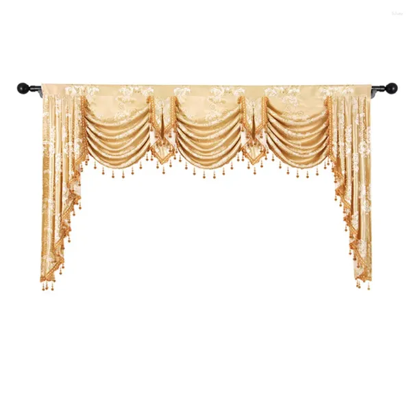 Vorhang Gold Luxus Valance Pelmet Vorhänge für Wohnzimmerfenster Schlafzimmer Swag Hochzeit Hintergrund Ständer