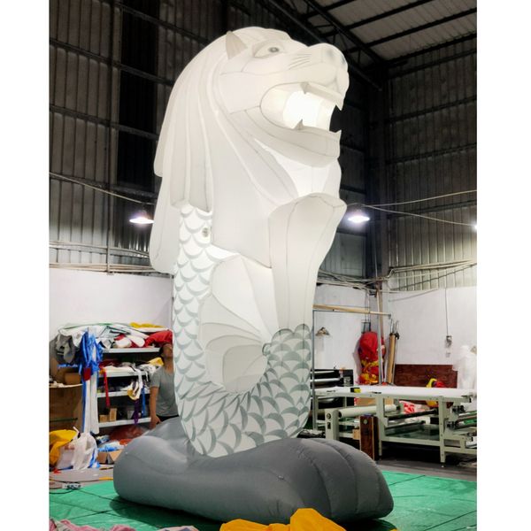 20 pés de alta altura exibiram gigante gigante LED Merlion Parade Advertising Lion Animal Cartoon Mascote à venda