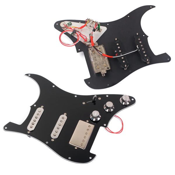 Kabel 3Ply vordrahtete Pickguard Guard Platte mit Pickup Gitarrenschutzbrett Pickup Humbucker für E -Gitarre (schwarz)