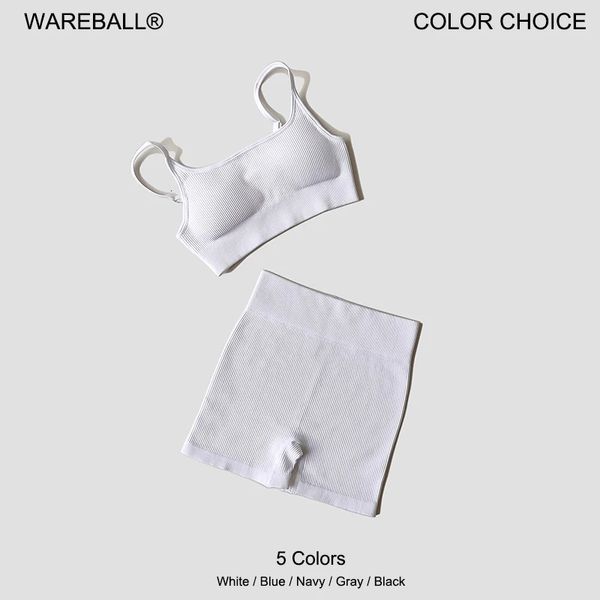 Wareball Seamless Yoga Set Female Womens Crop Top Bra Leggings 2PCS Women Outfit Fitness Gym Shorts Shorts Wear Suit 240408