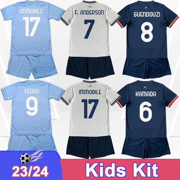 2023 24 SS Lazio Kit Kit Soccer Jerseys F. Anderson Pedro Immobile Sergej Zaccagni Marcos.A Luis Alberto Marusic Kamada Home Away Away