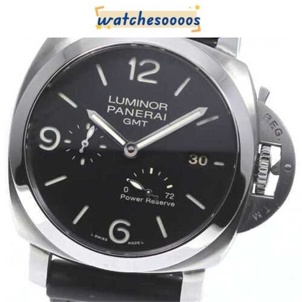 MENOR DE LUXO MENINO MOVIMENTO AGOMÁTICO RELISÃO ZF 1950 PAM00321 GREENWICH TEMPO PADRÃO DE GREENWICH BLACK DIAL AUTOMÁTICO ASSISTRAÇÃO_775585