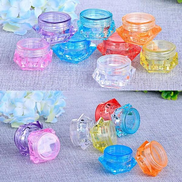 Garrafas de armazenamento Capacidade de atacado 3G 48 PCS/lote amostra clara jar mini cosmético recipiente de plástico recipiente transparente pote