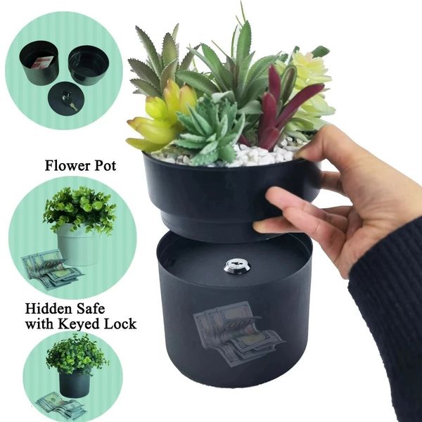 Hidden Safe Flower Pot Hidden Safe Lock Box Überraschung Secret Hideaway Plant Stash Hune Money Schmuck Organizer Andere Wertsachen 240401