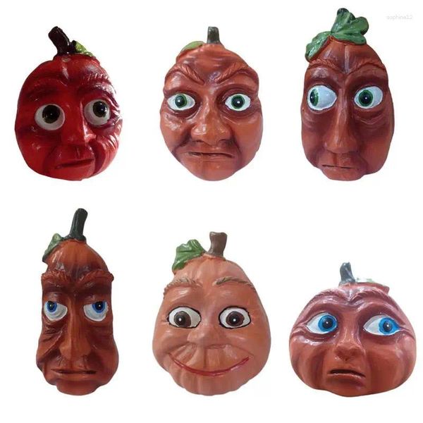 Fiori decorativi 3D Halloween Expressive Pumpkins Portable Horror Pumpkin Head Decorations Safe Resin Props Face Decoration