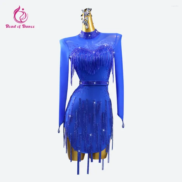 Vestido de dança latina de pica -teto Midi Salia para feminino de linha esportiva Ande de dança elegante mulher samba fantasia sexo roupas de roupa americana