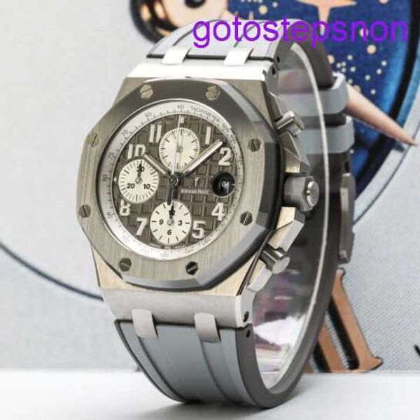 Orologio da polso AP causale 26470 Royal Oak Offshore 42 Gauge Titanium Metal Grey Face Data Display Mens Meccanical Mens Watch